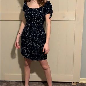 Navy & White Polkadot Dress